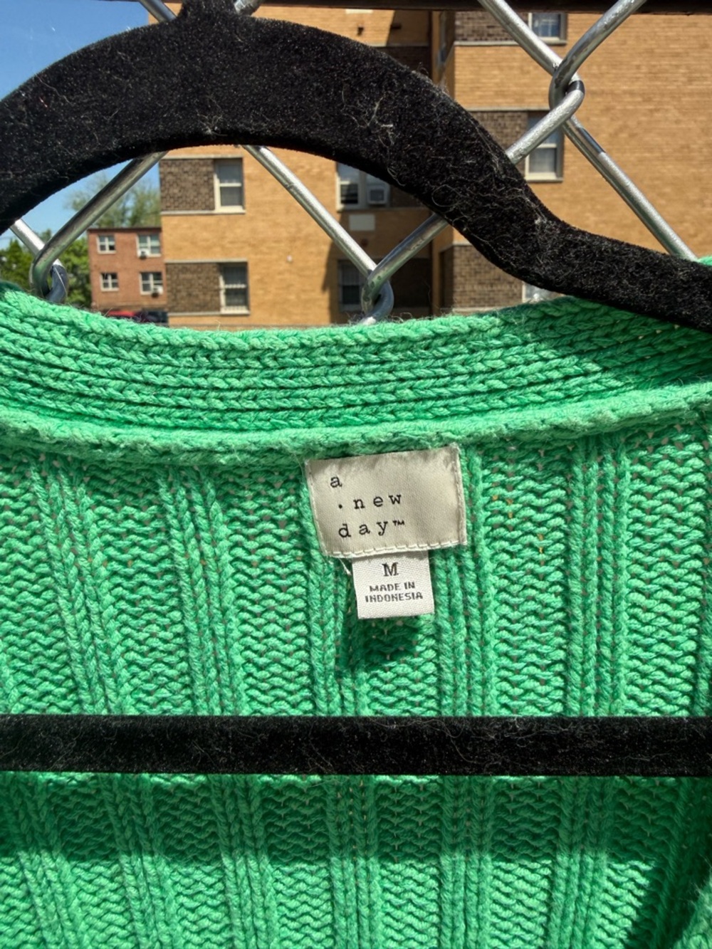 a new day Green Ribbed V-Neck Button Cardigan - Picture 2 of 2